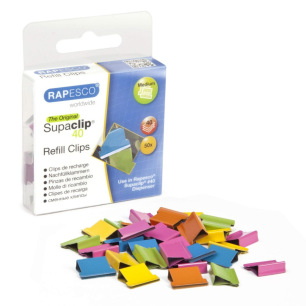 Supaclip recharge 50 clips couleurs assorties