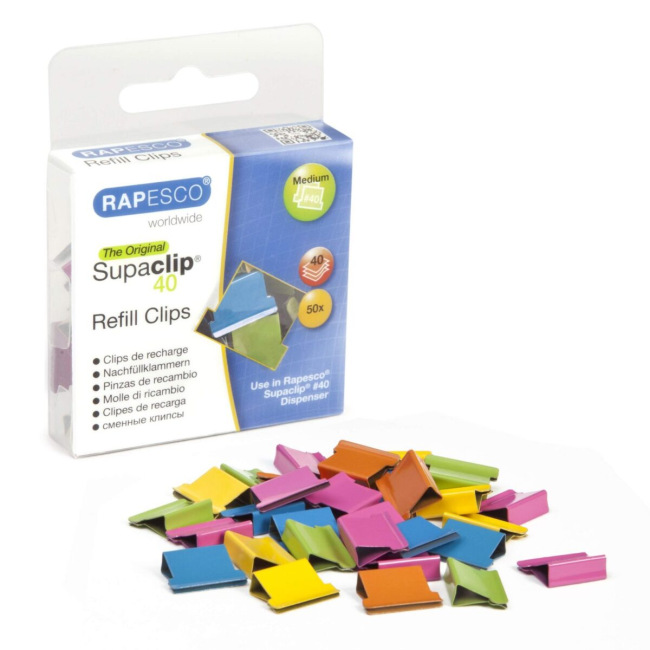Supaclip recharge 50 clips couleurs assorties