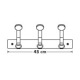 3 pateres murales Metal/Bois