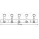 5 Pateres murales Metal/Bois