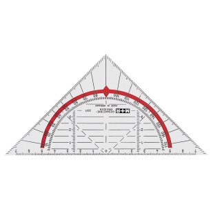 Transparante plastic geodriehoek - 16cm