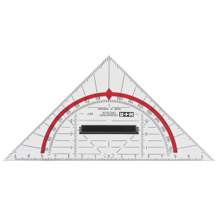 Transparante plastic geodriehoek