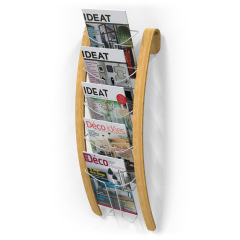 Présentoir mural Vista 5 compartiments A4 Blanc & Bois