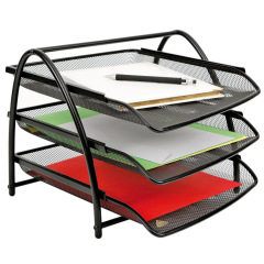 Bac à courrier triple en métal Mesh