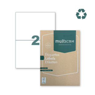 Etiquettes blanches recyclées - adhésives et permanentes sur A4