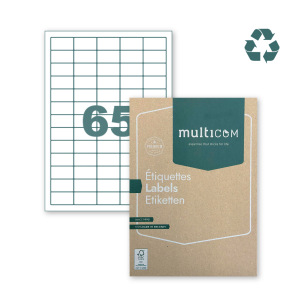 Etiquettes blanches recyclées - adhésives et permanentes sur A4