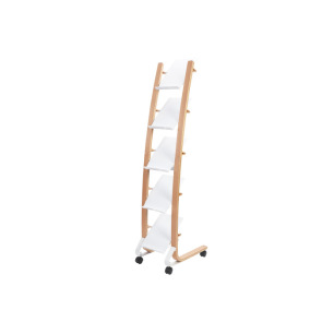 Présentoir mobile à roulettes 5 compartiments