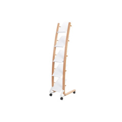 Présentoir mobile à roulettes 5 compartiments