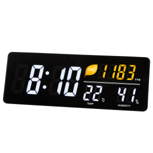 Horloge LED avec contrôle CO2, humidité et température