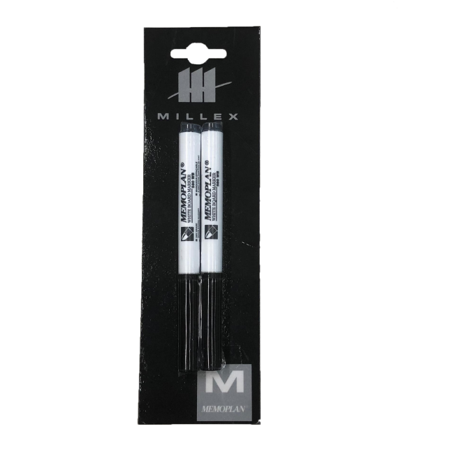 Set 2 marqueurs noirs pour tableau blanc