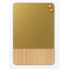 Tableau magnétique en verre mat et plaqué chêne