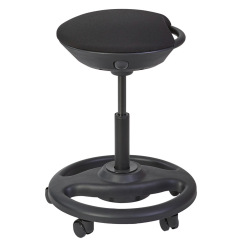 Tabouret ergonomque Noir à roulettes