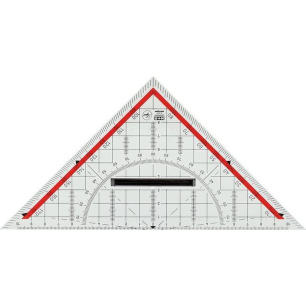 Equerre géometrique en plastique transparent
